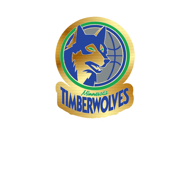 Minnesota Timberwolves - Image 10 - Gold Chrome Vinyl Sticker - Custom Size