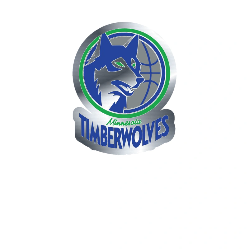 Minnesota Timberwolves - Image 10 - Silver Chrome Vinyl Sticker - Custom Size