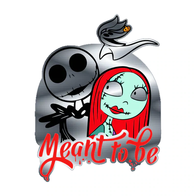 Nightmare Before Christmas Silver Chrome Vinyl Sticker - Custom Size