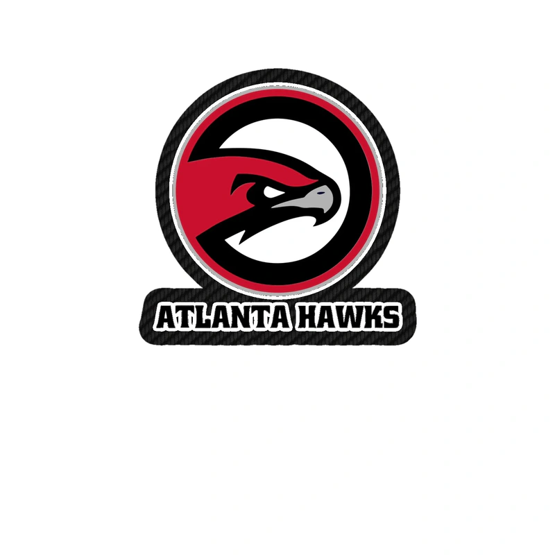 Atlanta Hawks - Hawk With Name And Basketball - Carbon Fiber Vinyl Sticker - Custom Size