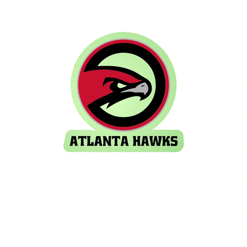 Atlanta Hawks - Hawk With Name And Basketball - Glow in the Dark Vinyl Sticker - Custom Size