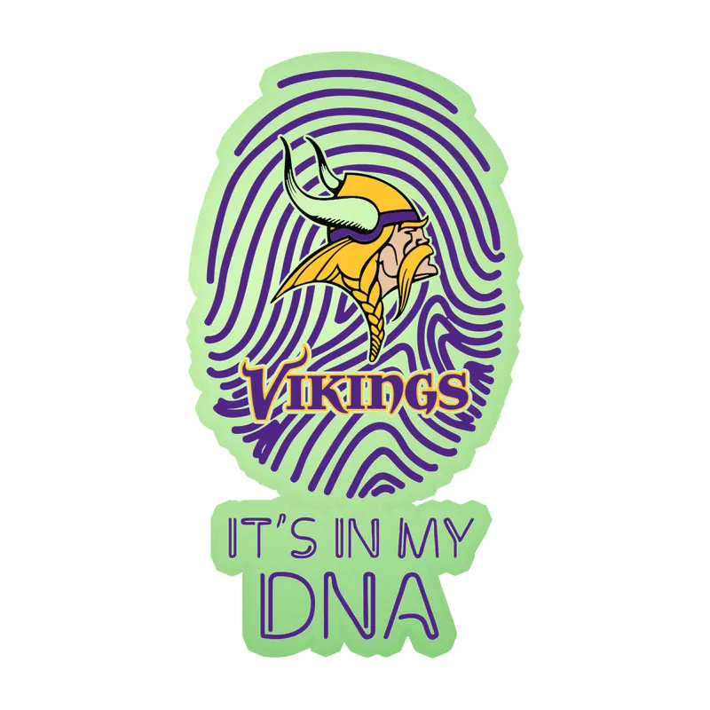 Minnesota Vikings - It's In My DNA Fingerprint - Glow in the Dark Vinyl Sticker - Custom Size