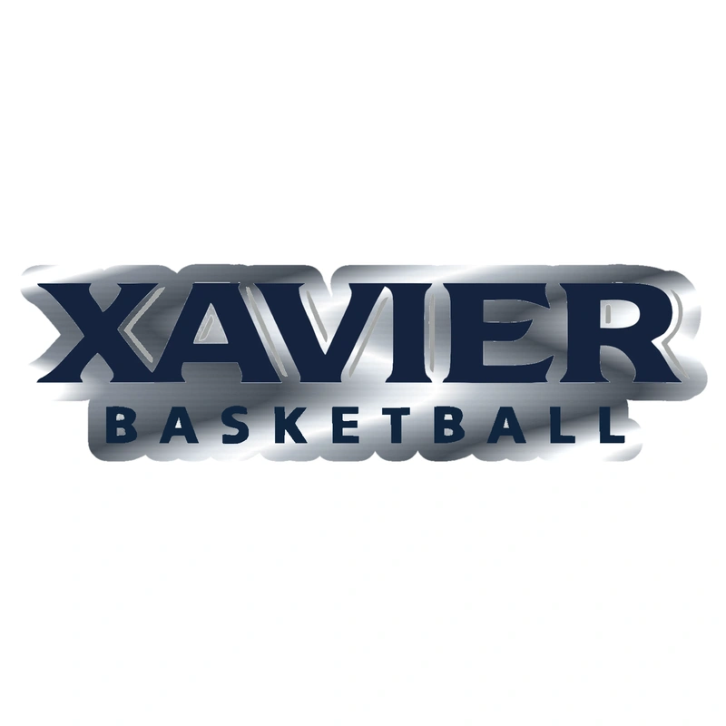 Xavier Basketball- Silver Chrome Vinyl Decal - Custom Size