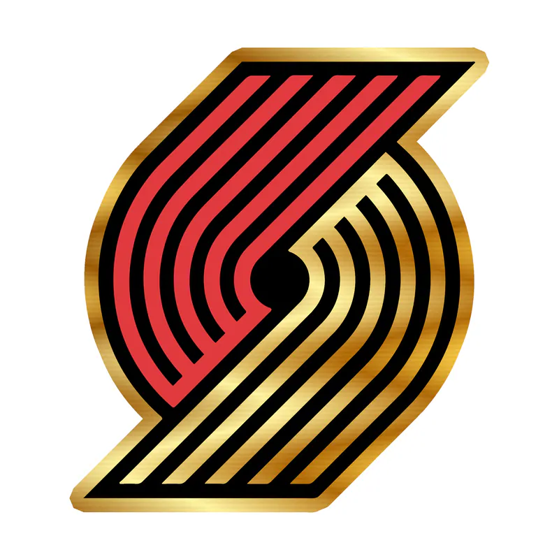 Portland Trail Blazers - Image 1 - Gold Chrome Vinyl Sticker - Custom Size