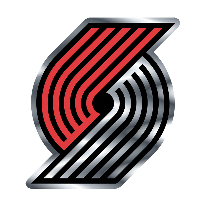 Portland Trail Blazers - Image 1 - Silver Chrome Vinyl Sticker - Custom Size