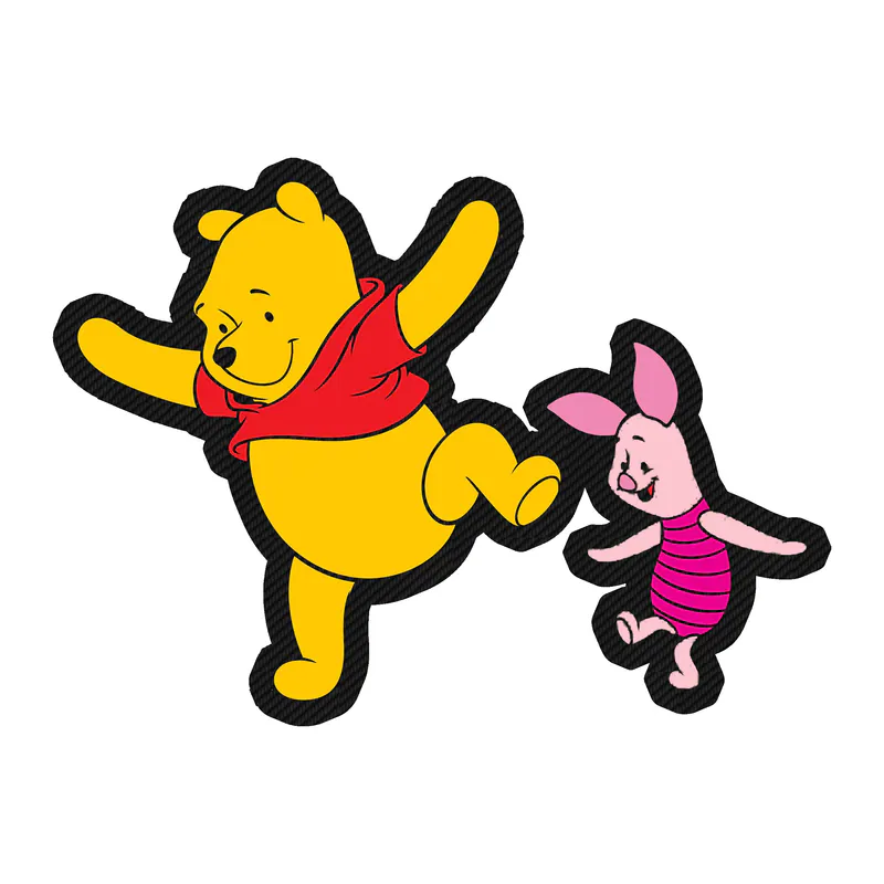 Winnie The Pooh - Pooh And Piglet -  Carbon Fiber Vinyl Sticker - Custom Size