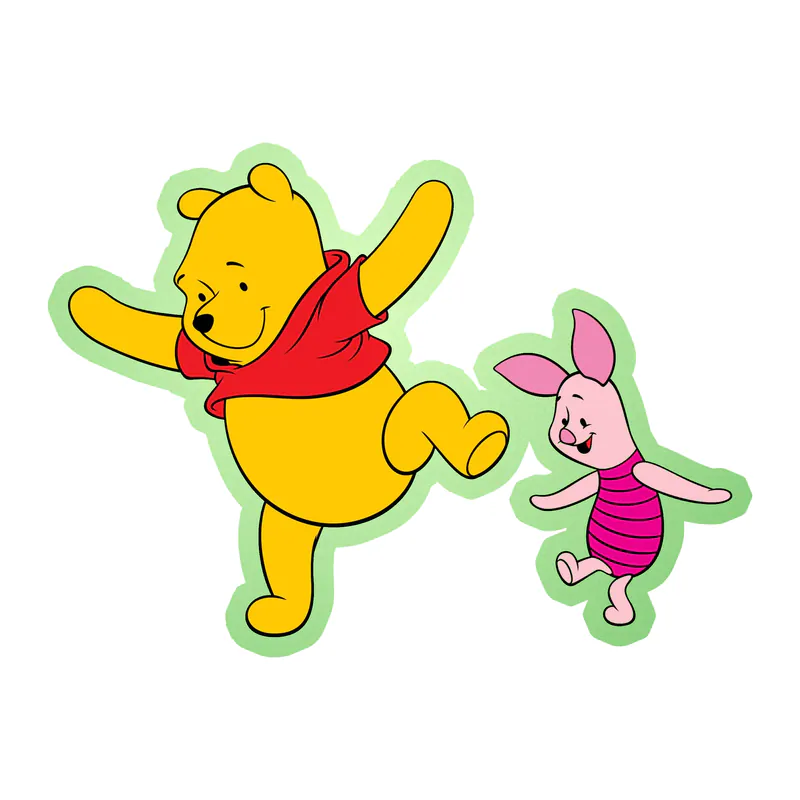 Winnie The Pooh - Pooh And Piglet -  Glow in the Dark Vinyl Sticker - Custom Size