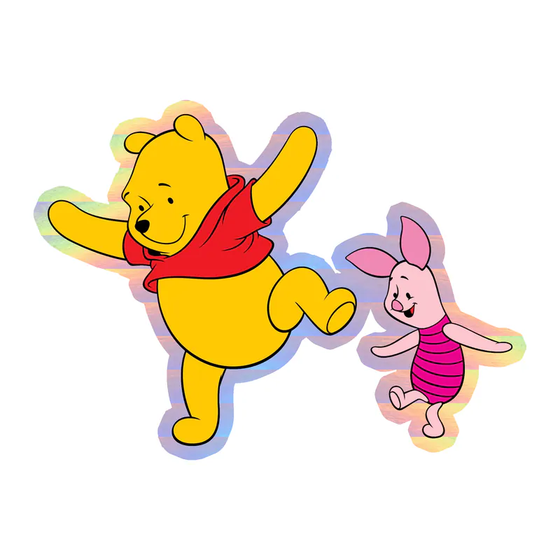 Winnie The Pooh - Pooh And Piglet -  Holographic Vinyl Sticker - Custom Size