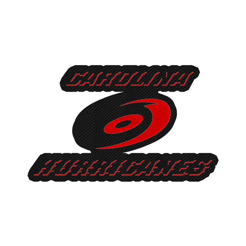 Carolina Hurricanes - Hurricane With Name - Carbon Fiber Vinyl Sticker - Custom Size