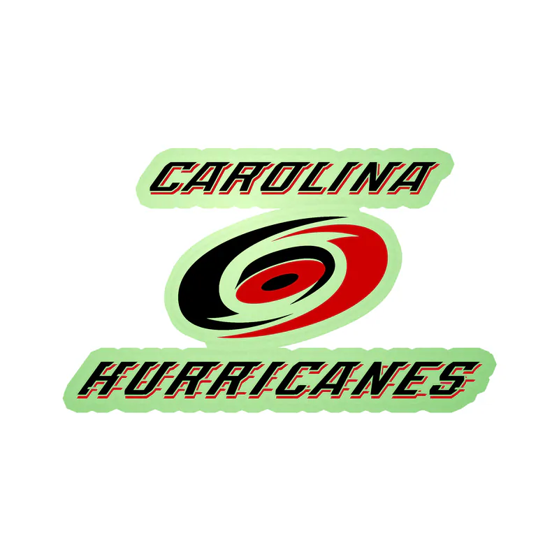 Carolina Hurricanes - Hurricane With Name - Glow in the Dark Vinyl Sticker - Custom Size
