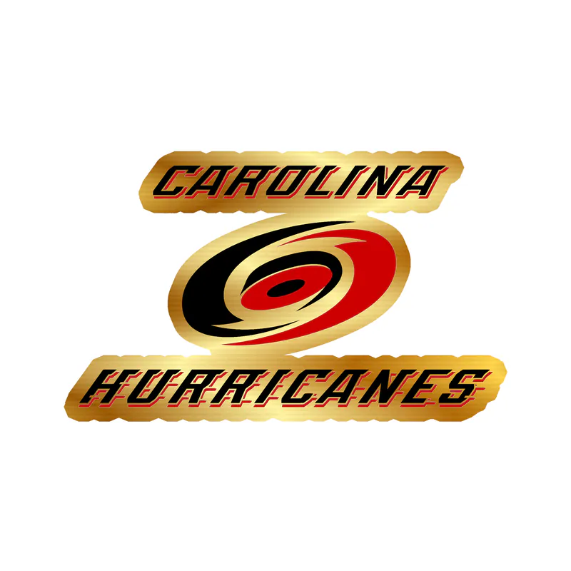 Carolina Hurricanes - Hurricane With Name - Gold Chrome Vinyl Sticker - Custom Size