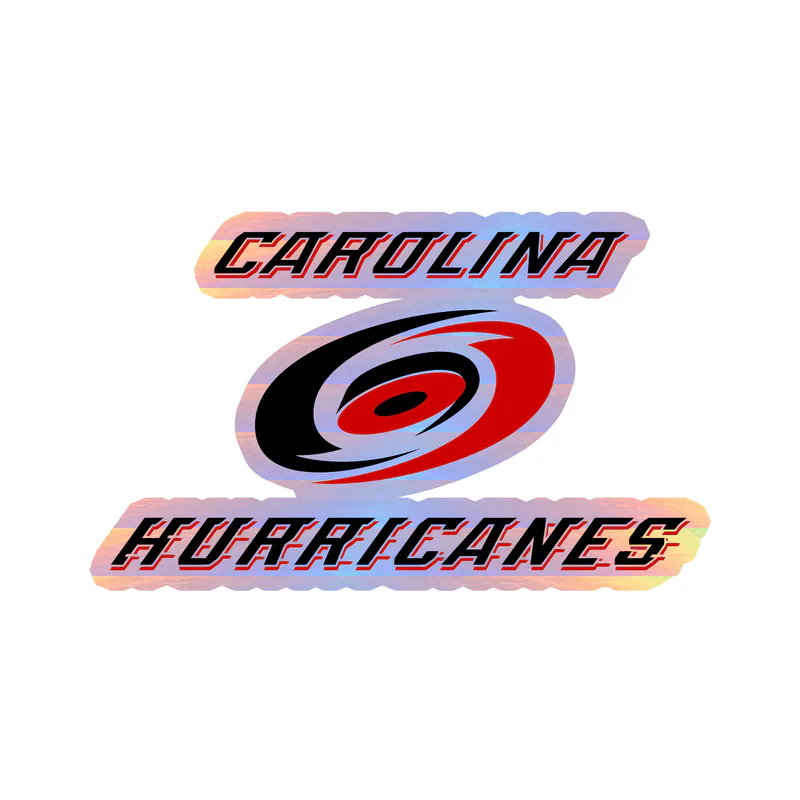 Carolina Hurricanes - Hurricane With Name - Holographic Vinyl Sticker - Custom Size