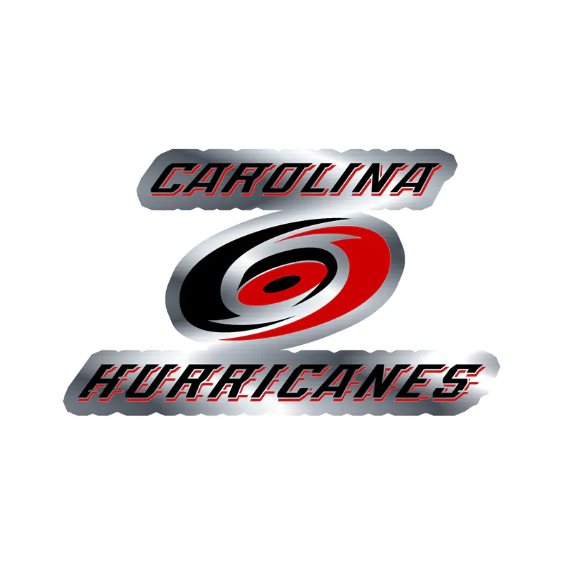 Carolina Hurricanes - Hurricane With Name - Silver Chrome Vinyl Sticker - Custom Size