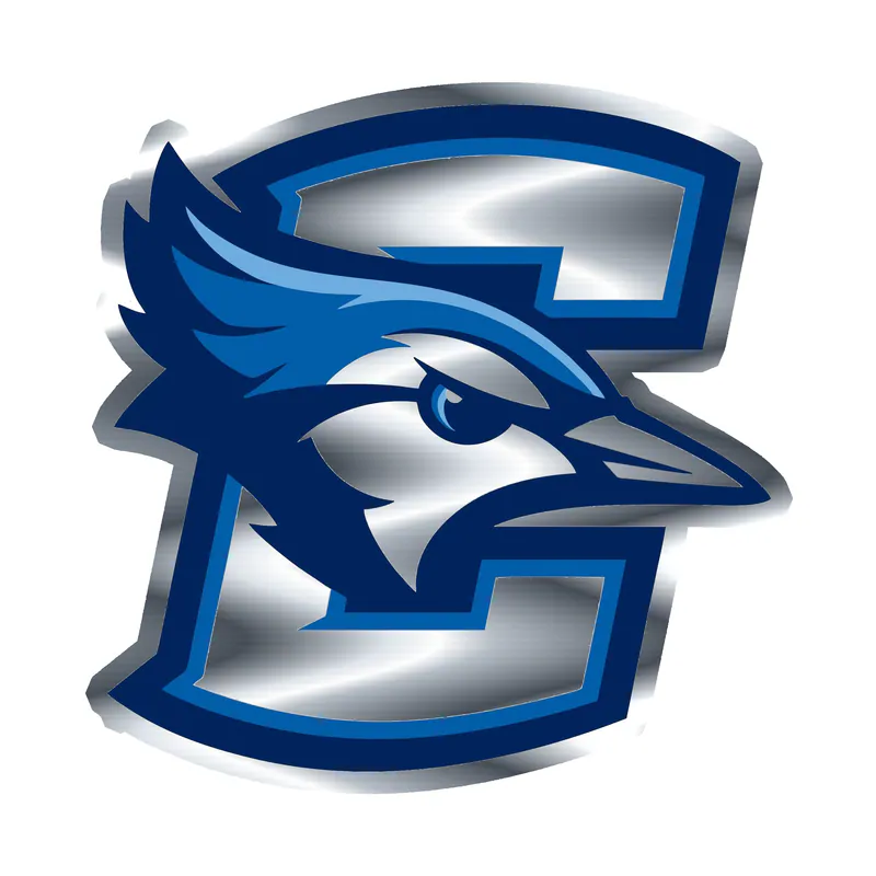 Creighton Blue Jays- Bird with C- Silver Chrome Vinyl Decal - Custom Size
