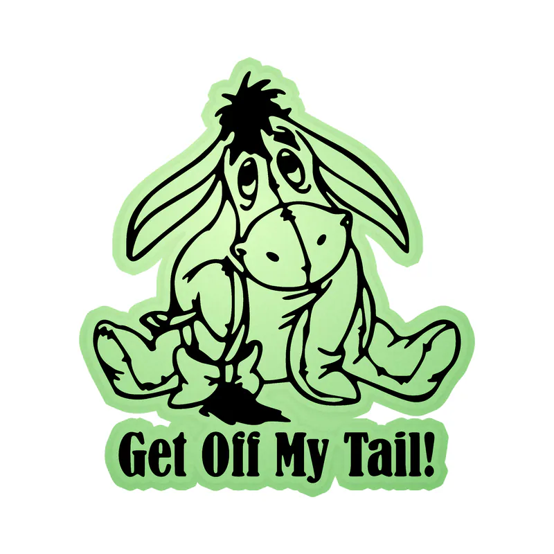 Winnie The Pooh - Eeyore- Glow in the Dark Vinyl Sticker - Custom Size