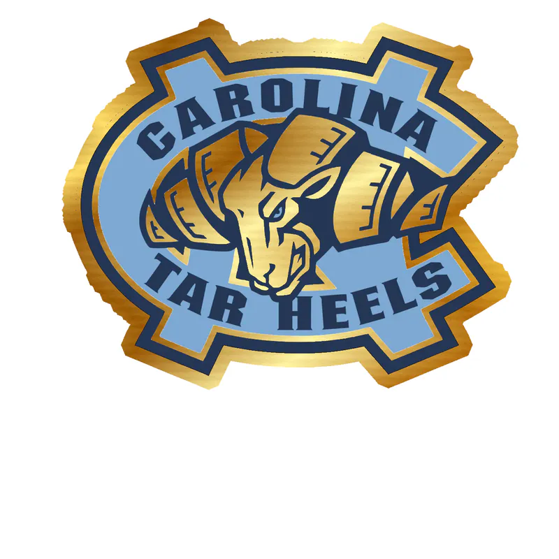 North Carolina Tar Heels - Image 6 - Gold Chrome Vinyl Decal - Custom Size