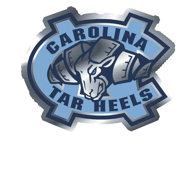 North Carolina Tar Heels - Image 6 - Silver Chrome Vinyl Decal - Custom Size