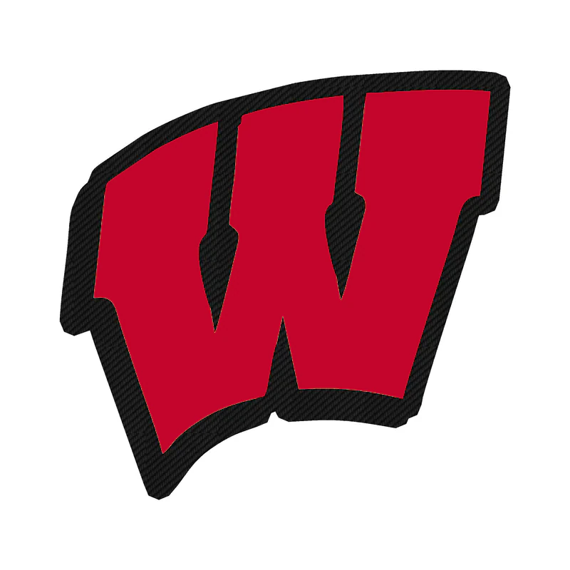 Wisconsin Badgers - Image 2 - Carbon Fiber Vinyl Decal - Custom Size