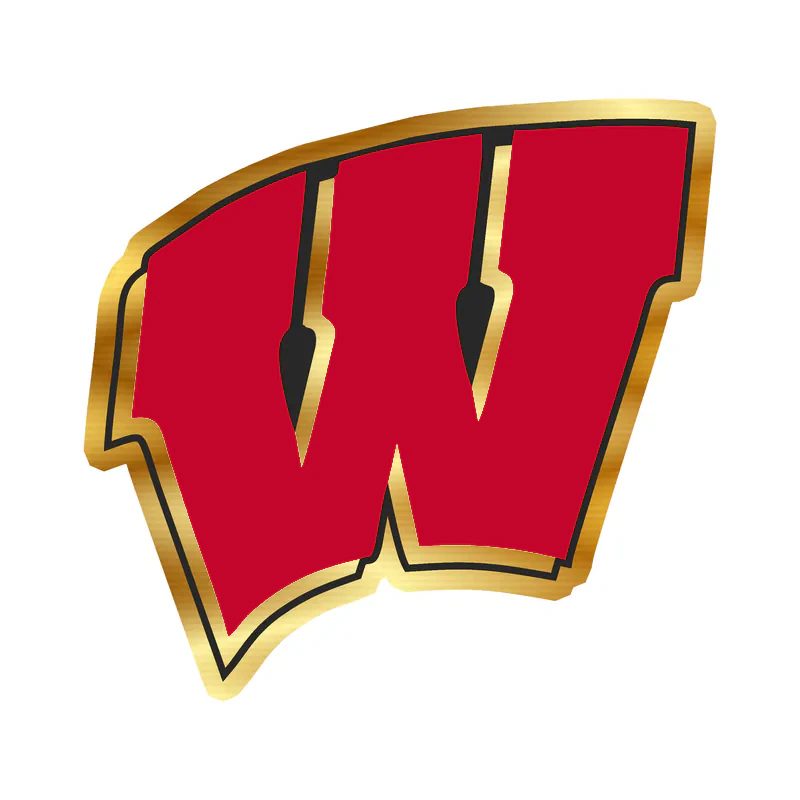 Wisconsin Badgers - Image 2 - Gold Chrome Vinyl Decal - Custom Size