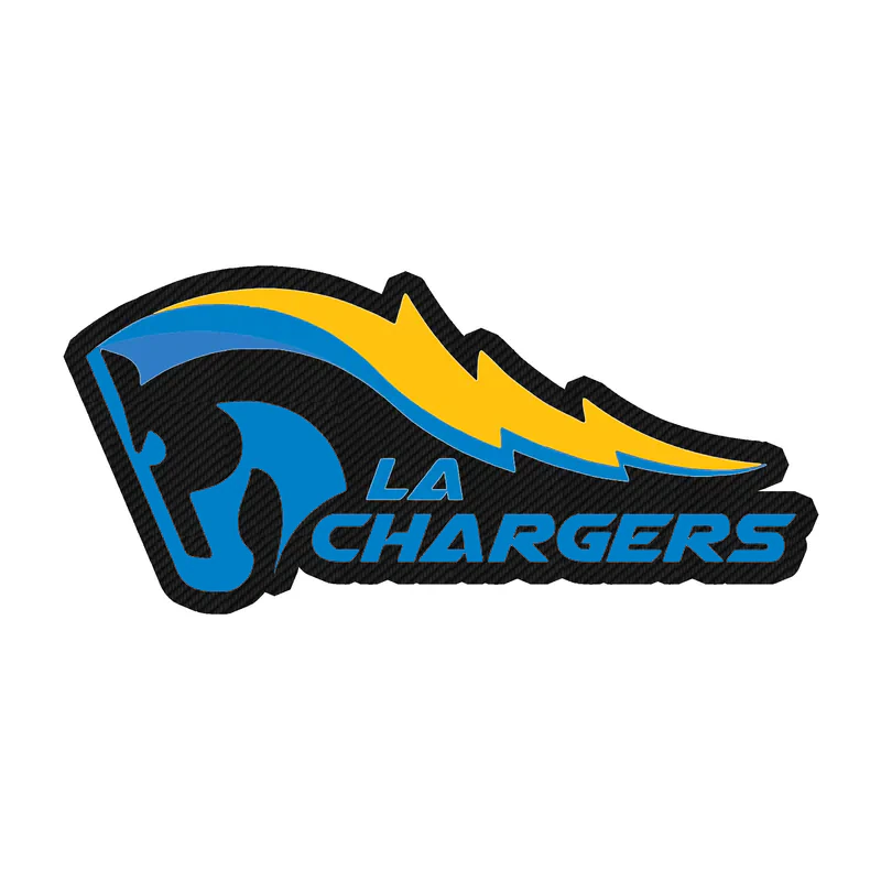 Los Angeles Chargers - Horse - Carbon Fiber Vinyl Sticker - Custom Size