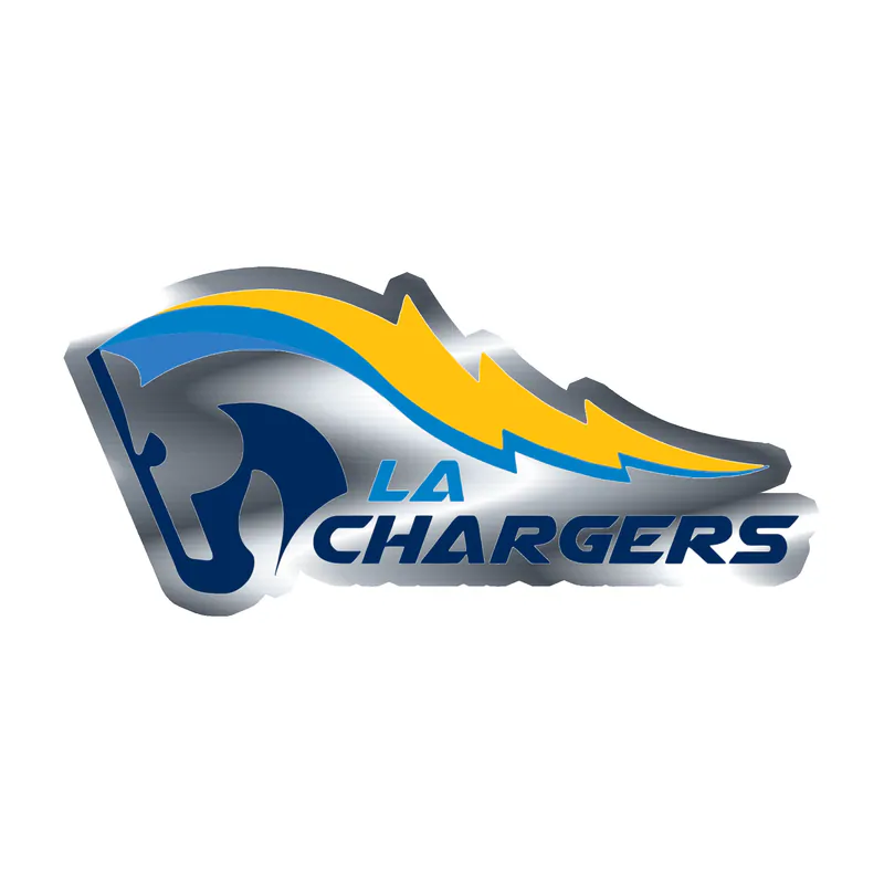 Los Angeles Chargers - Horse - Silver Chrome Vinyl Sticker - Custom Size