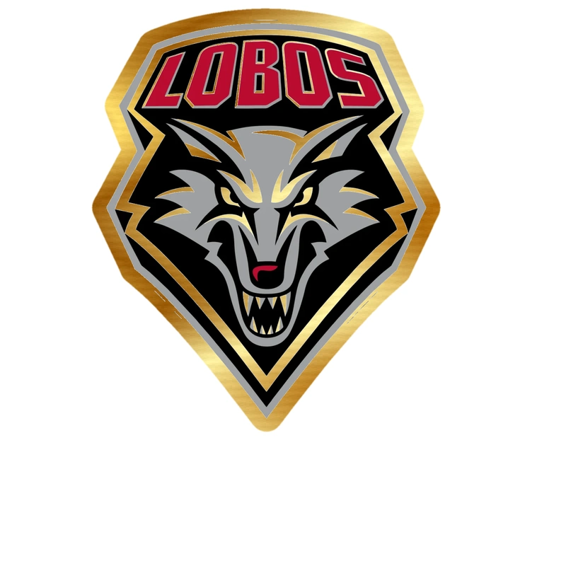 New Mexico Lobos Gold Chrome Vinyl Decal - Custom Size