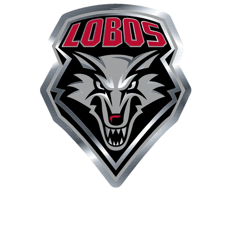 New Mexico Lobos Silver Chrome Vinyl Decal - Custom Size