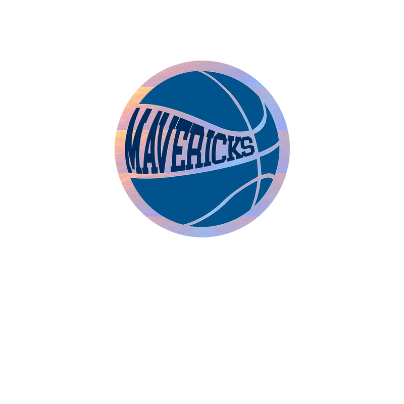 Dallas Mavericks - Basketball With Mavericks - Holographic Vinyl Sticker - Custom Size