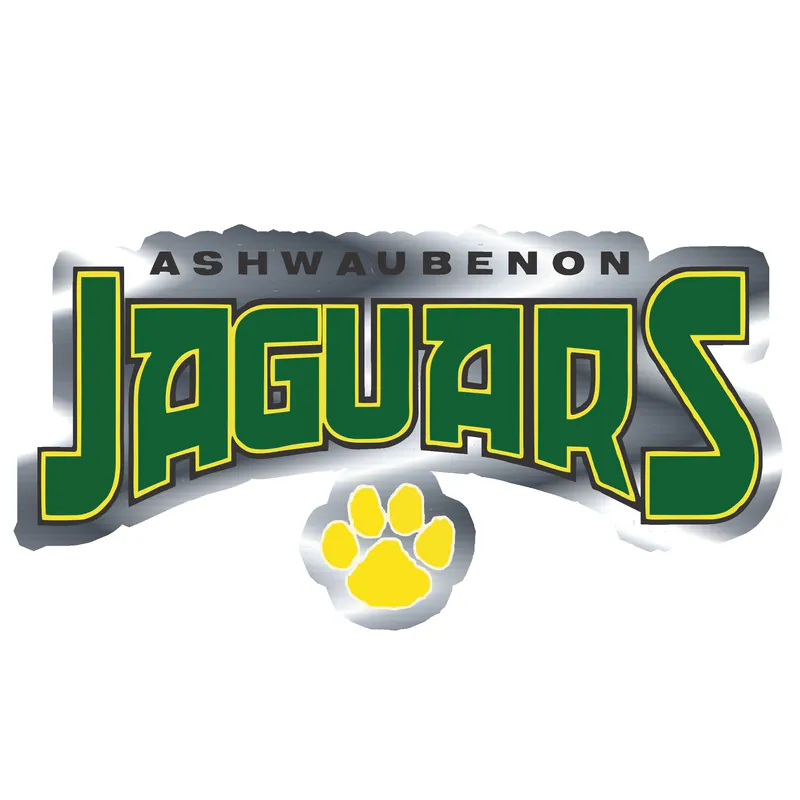 Ashwaubenon Jaguars - Silver Chrome Vinyl Decal - Custom Size