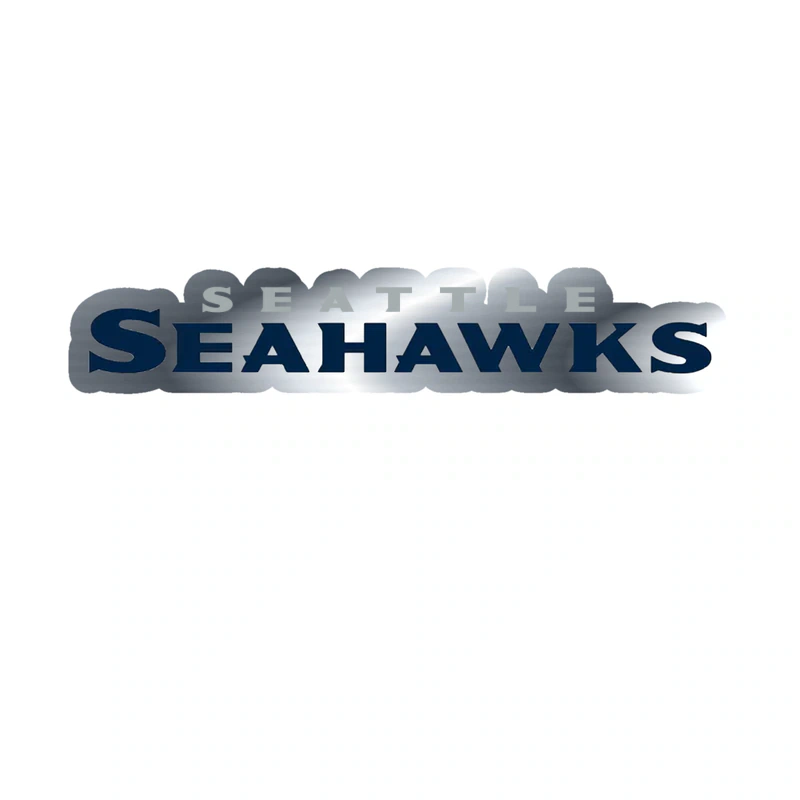 Seattle Seahawks - Image 17 - Silver Chrome Vinyl Sticker - Custom Size