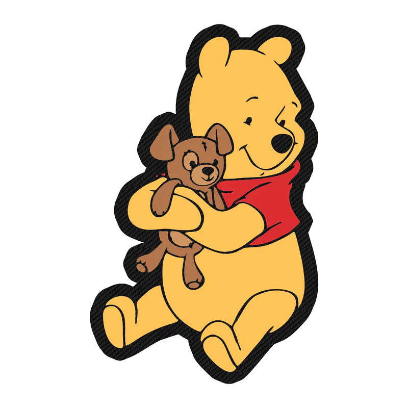 Winnie The Pooh - Carbon Fiber Vinyl Sticker - Custom Size