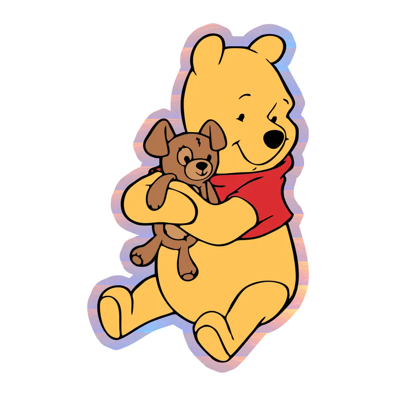 Winnie The Pooh - Holographic Vinyl Sticker - Custom Size