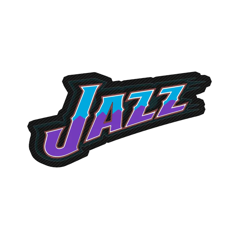 Utah Jazz - Blue And Purple Jazz - Carbon Fiber Vinyl Sticker - Custom Size