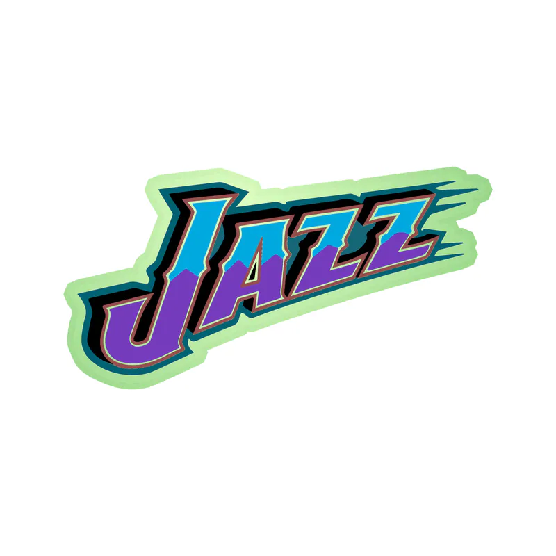 Utah Jazz - Blue And Purple Jazz - Glow in the Dark Vinyl Sticker - Custom Size