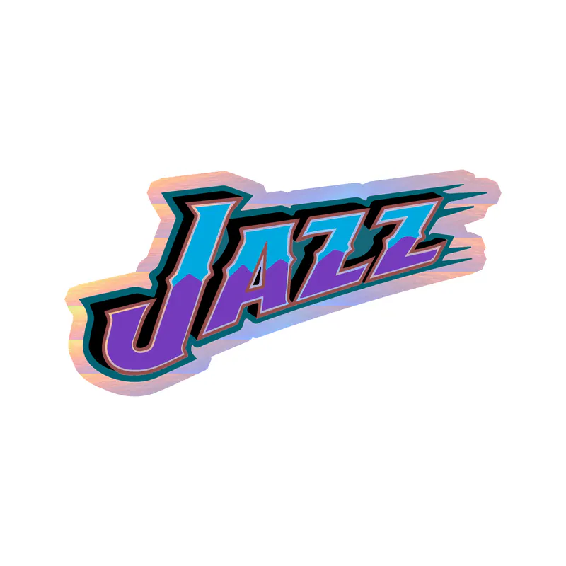 Utah Jazz - Blue And Purple Jazz - Holographic Vinyl Sticker - Custom Size