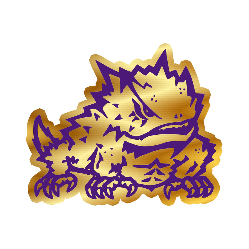 TCU Horned Frogs - Image 6 - Gold Chrome Vinyl Decal - Custom Size