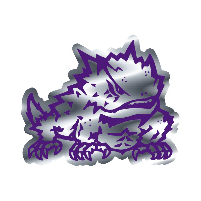 TCU Horned Frogs - Image 6 - Silver Chrome Vinyl Decal - Custom Size