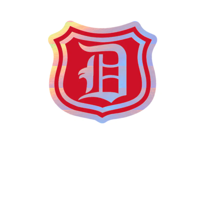 Detroit Red Wings - Shield With Wing - Holographic Vinyl Sticker - Custom Size