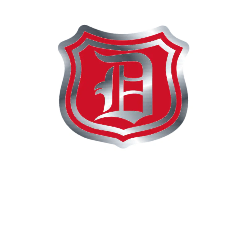 Detroit Red Wings - Shield With Wing - Silver Chrome Vinyl Sticker - Custom Size