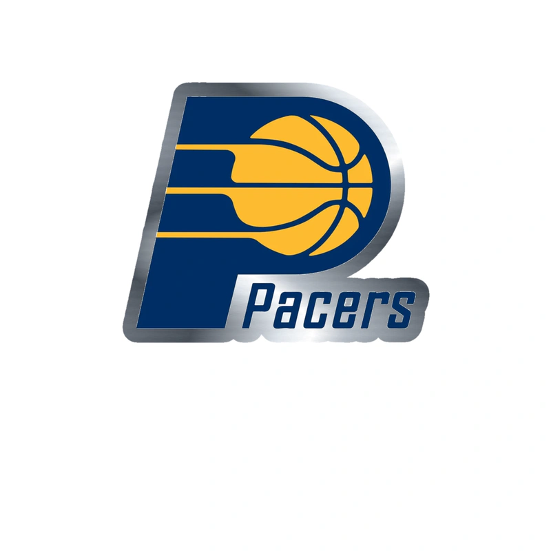Indiana Pacers - Image 10 - Silver Chrome Vinyl Sticker - Custom Size