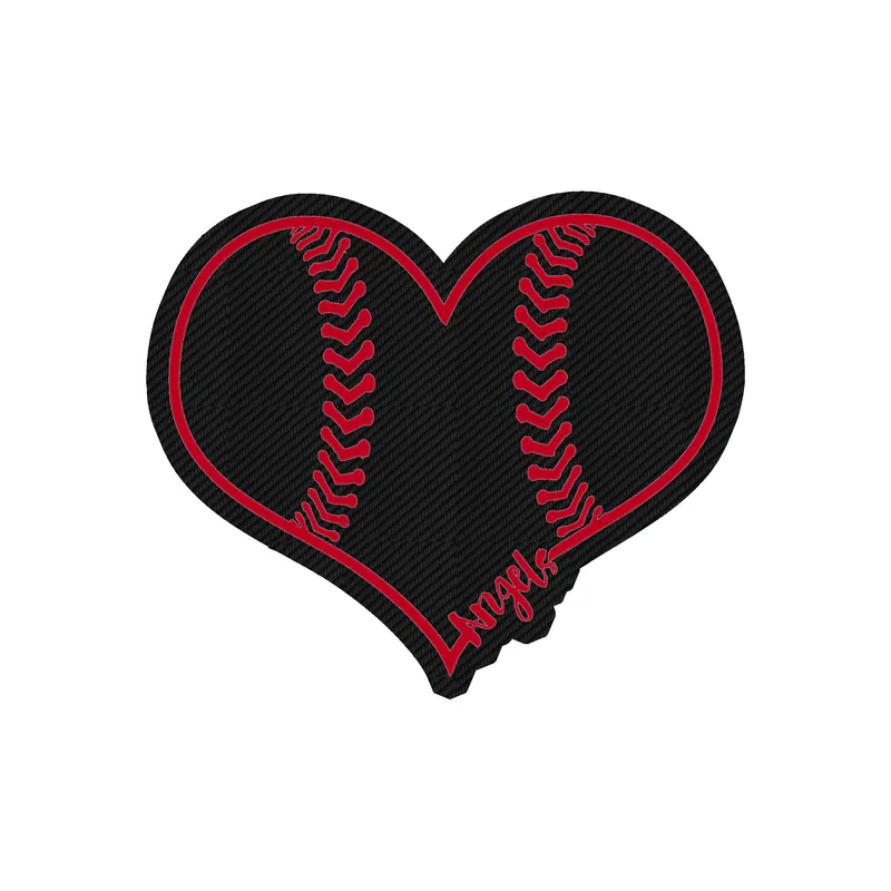 Los Angeles Angels - Heart - Carbon Fiber Vinyl Sticker - Custom Size