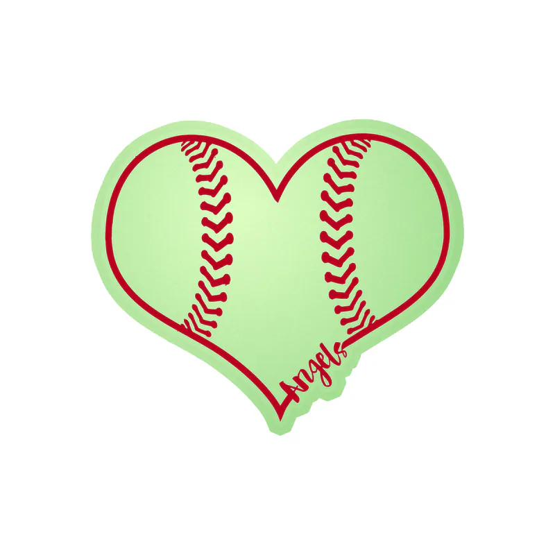 Los Angeles Angels - Heart - Glow in the Dark Vinyl Sticker - Custom Size