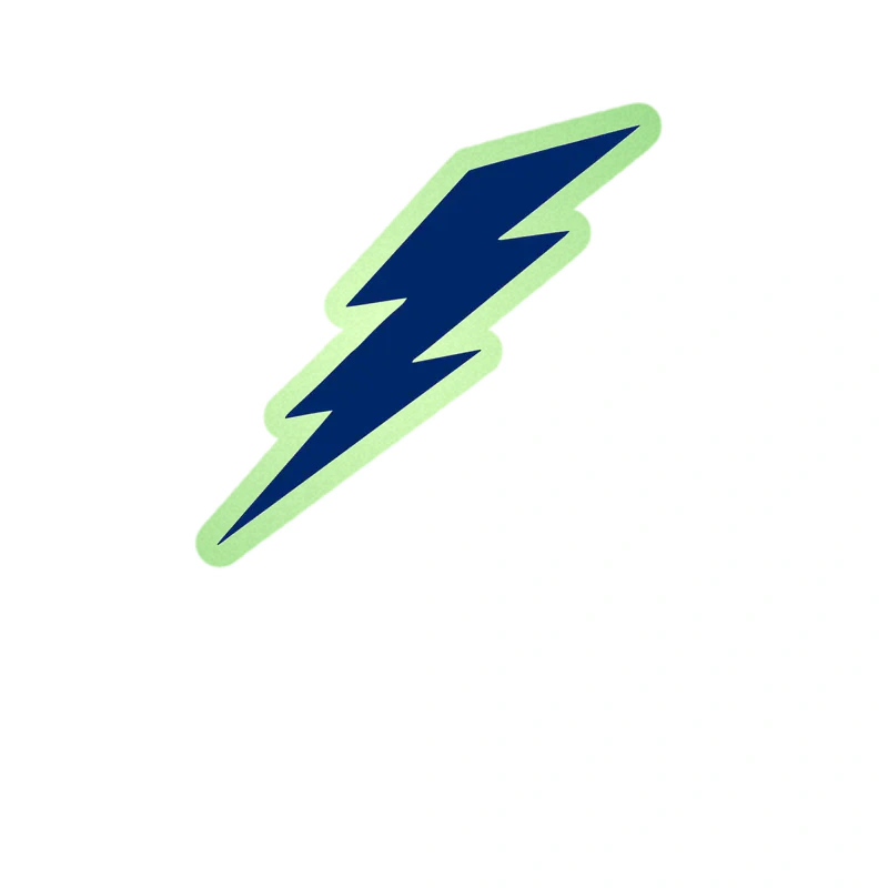 Tampa Bay Lightning - Lightning Bolt - Glow in the Dark Vinyl Sticker - Custom Size