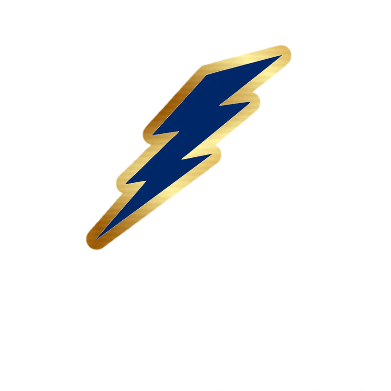 Tampa Bay Lightning - Lightning Bolt - Gold Chrome Vinyl Sticker - Custom Size