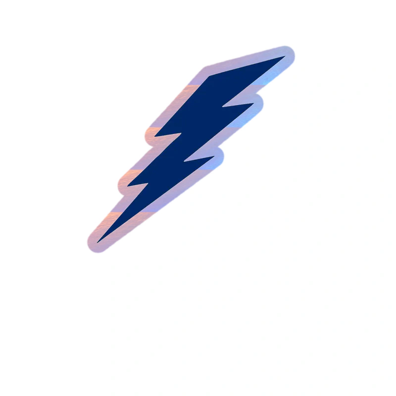 Tampa Bay Lightning - Lightning Bolt - Holographic Vinyl Sticker - Custom Size