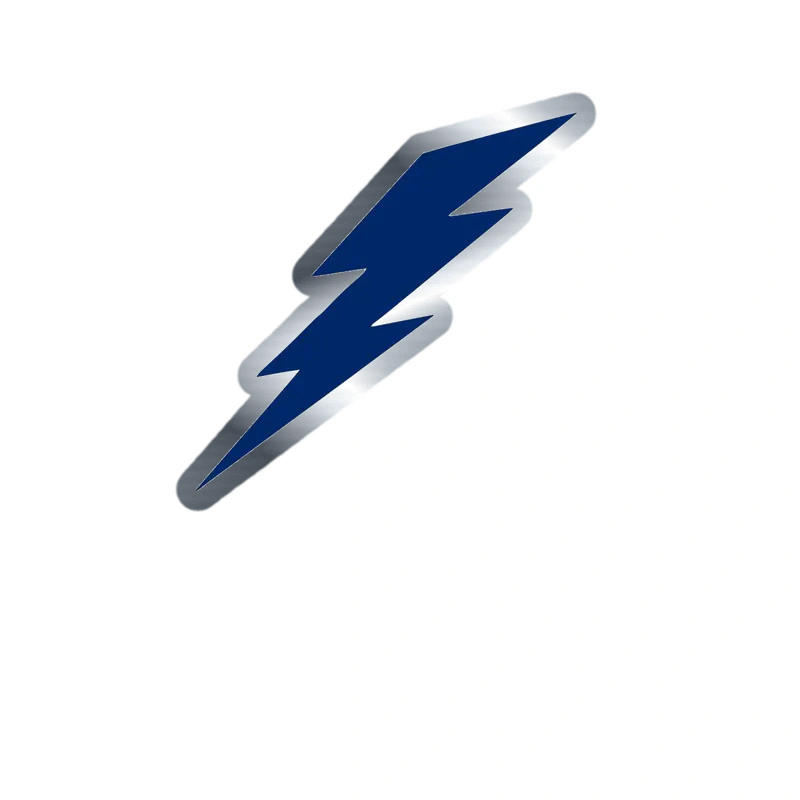 Tampa Bay Lightning - Lightning Bolt - Silver Chrome Vinyl Sticker - Custom Size