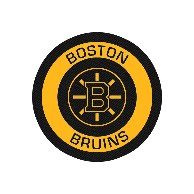 Boston Bruins - Circle With Name - Image 1 - Carbon Fiber Vinyl Sticker - Custom Size