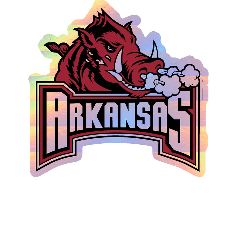 Arkansas Razorbacks - Image 18 - Holographic Vinyl Decal - Custom Size