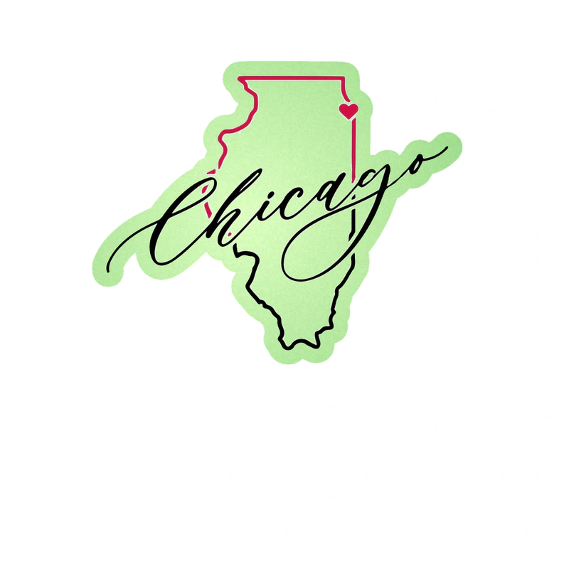Chicago Bulls - State With Chicago - Glow in the Dark Vinyl Sticker - Custom Size