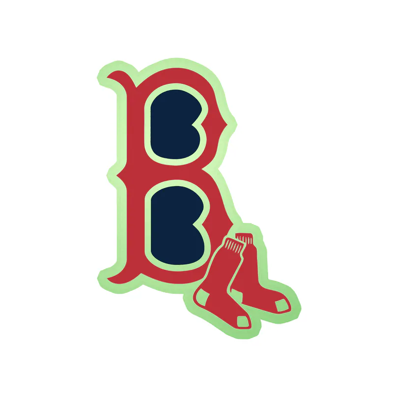 Boston Red Sox - Red And Blue B With Sox - Glow in the Dark Vinyl Sticker - Custom Size